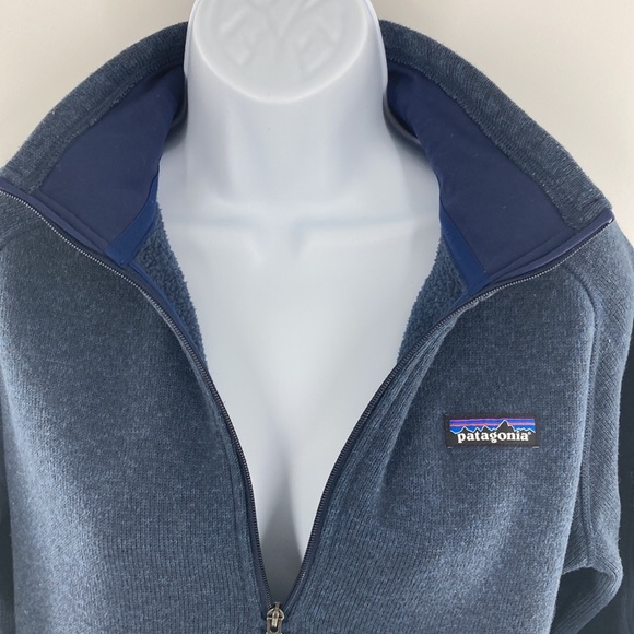 Patagonia Womens Navy Blue 1/4 Zip Better Sweater Fleece Jacket Size Medium - Picture 9 of 12